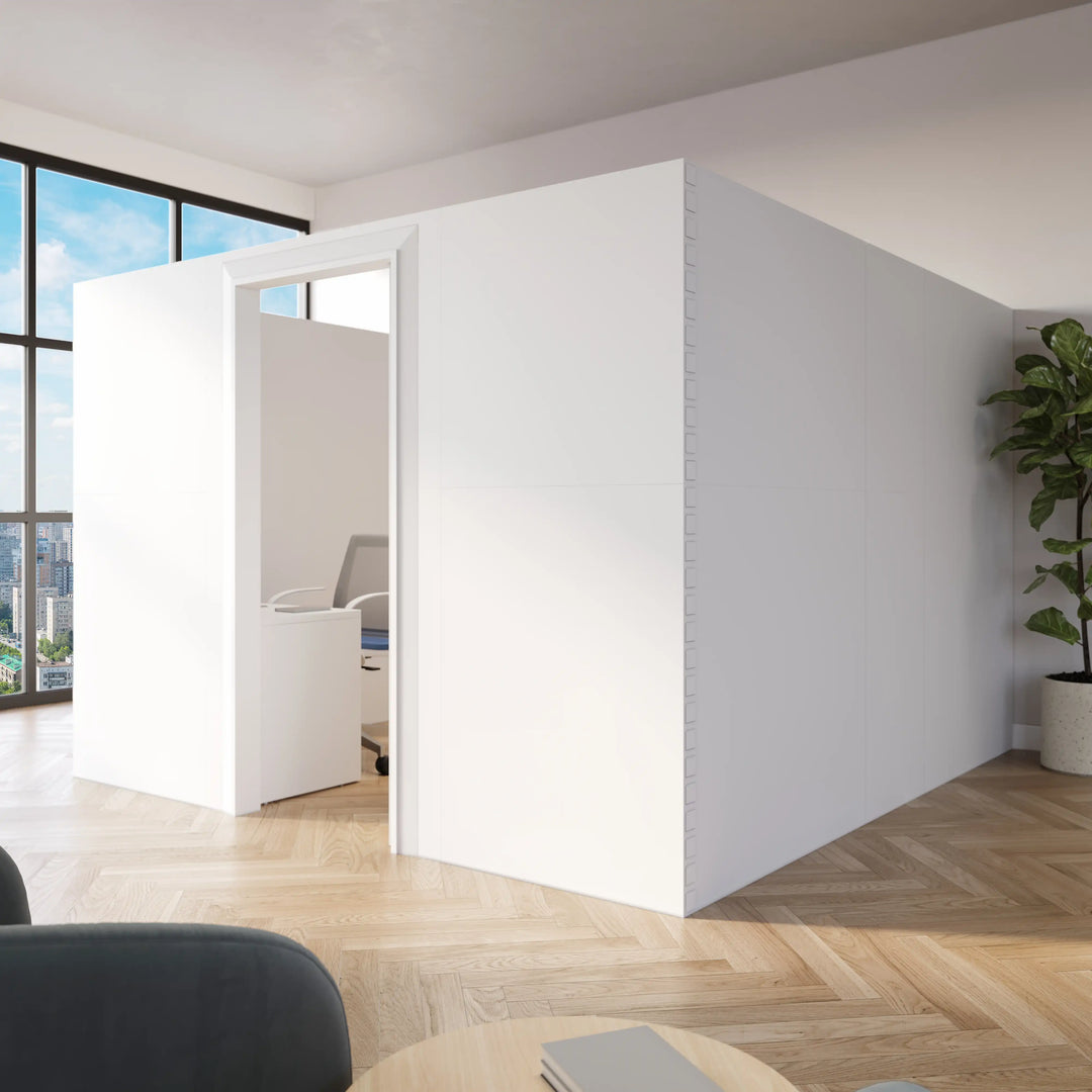 Mounted U-Shaped Partition Wall With Swing Door