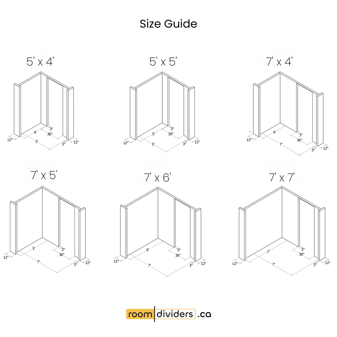 Freestanding L-Shaped Partition Wall With Door