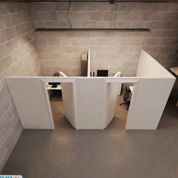 Mounted F-Shaped Partition Wall With Swing Doors