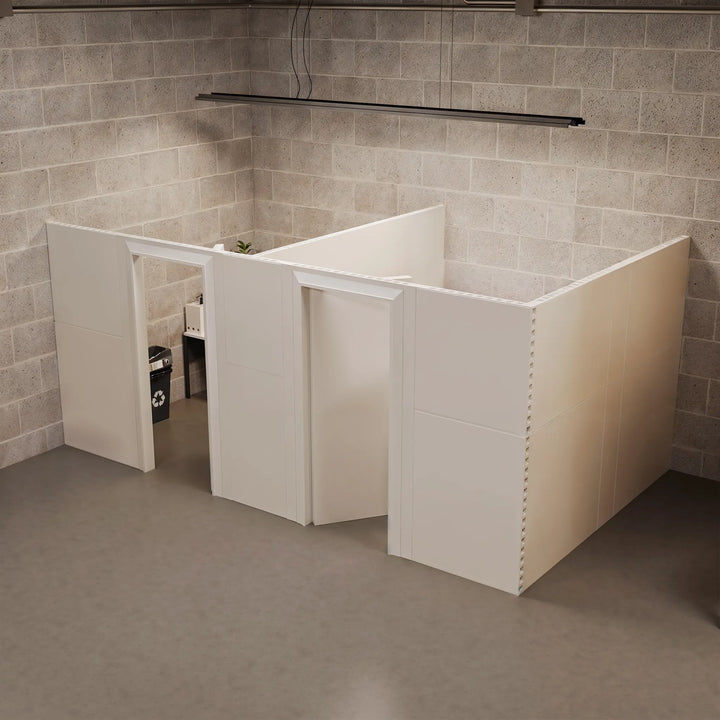 Mounted F-Shaped Partition Wall With Swing Doors