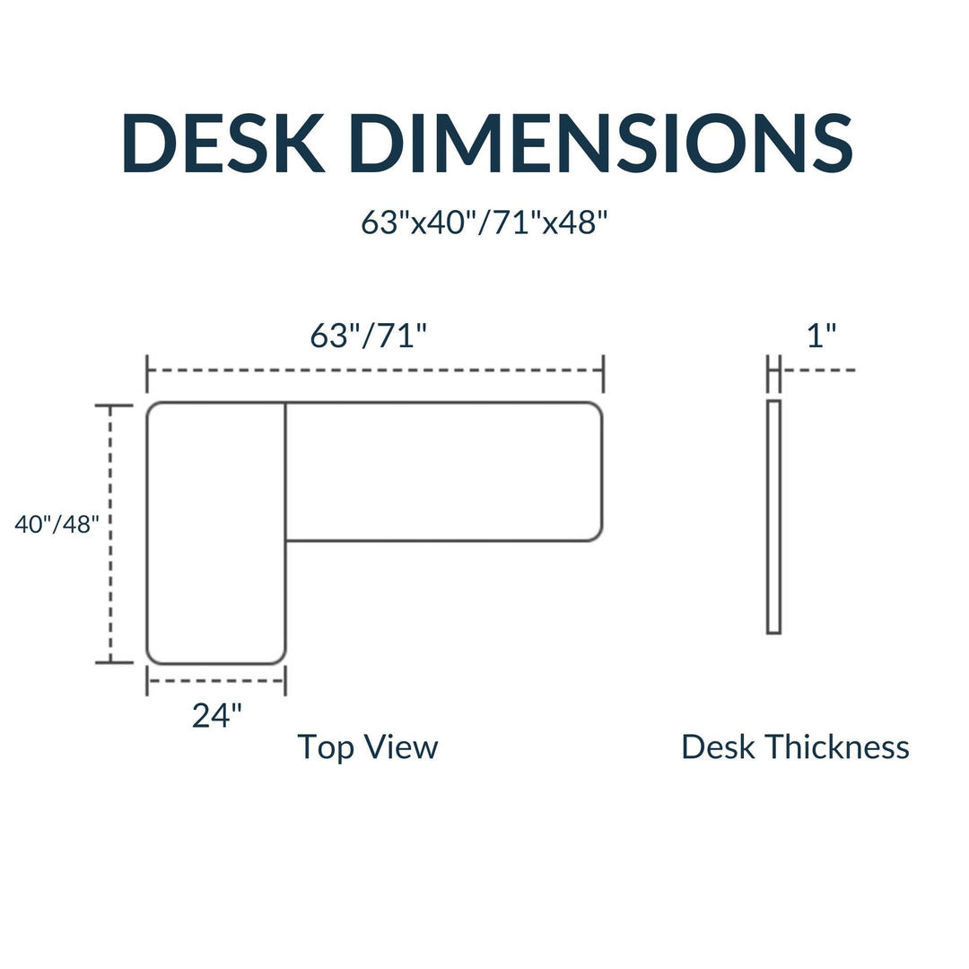 Height Adjustable L-Shaped Desk