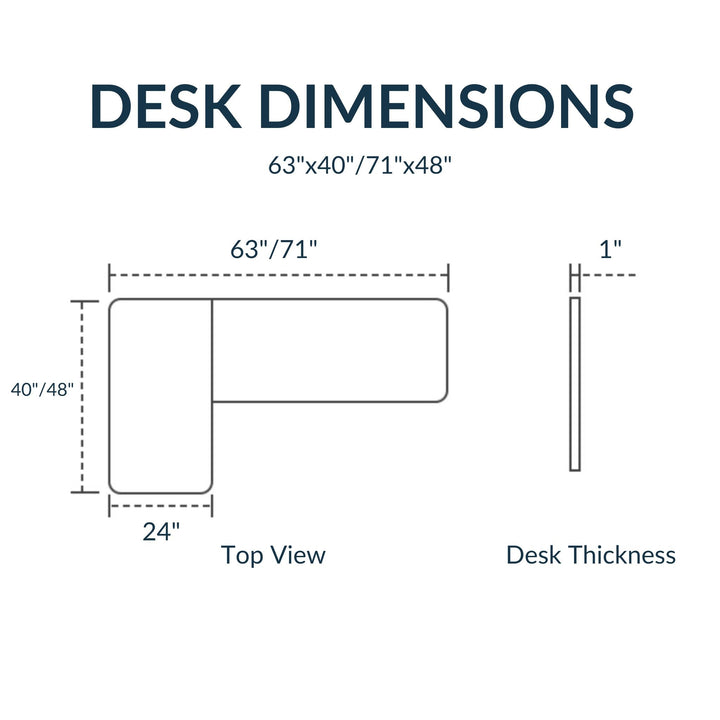 Height Adjustable L-Shaped Desk