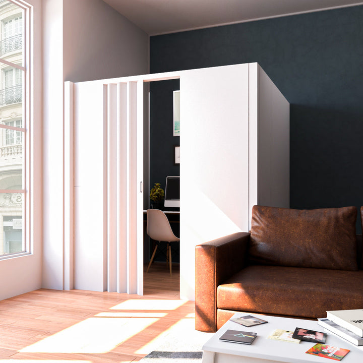 Freestanding L-Shaped Partition Wall With Door
