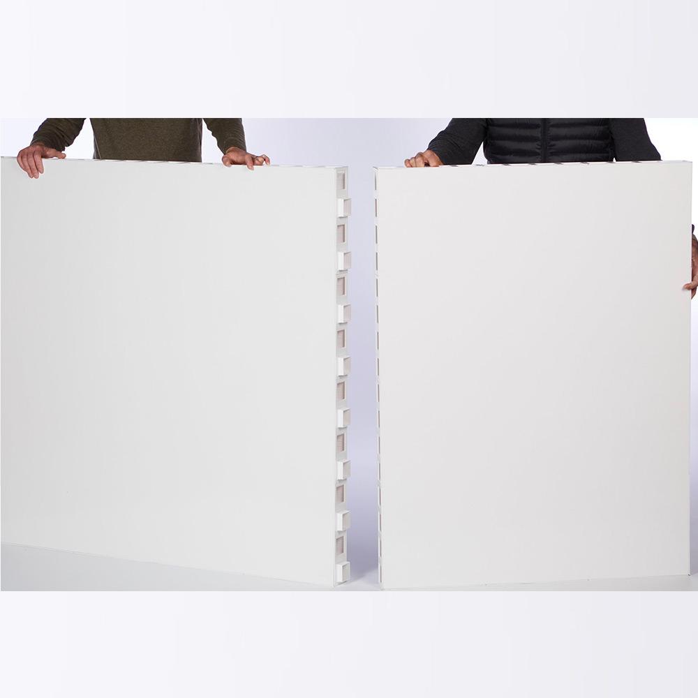 man assembling  everpanel single moveable wall kit