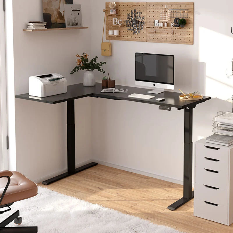 Height Adjustable L-Shaped Desk