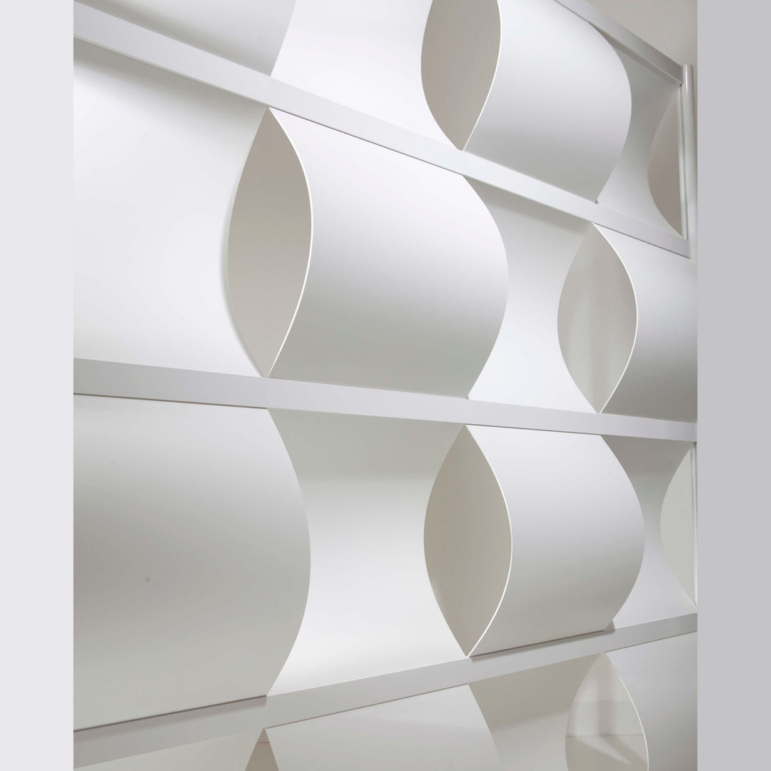 modern white room divider for office or home made of aluminum frame and PVC inserts